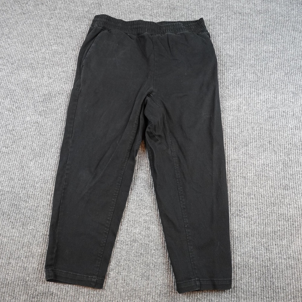 Elwood Jogger Pants Womens Large Black Denim Elastic Waist Slim Tapered Stretch
